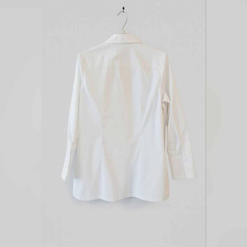 Coldwater Creek White Embroidered Blouse Preppy Old Money Career Academia - Picture 4 of 7
